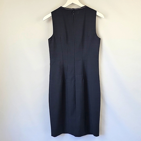 Elie Tahari Emory Wool Sheath Dress Grayed Navy Size 4 - Picture 8 of 15